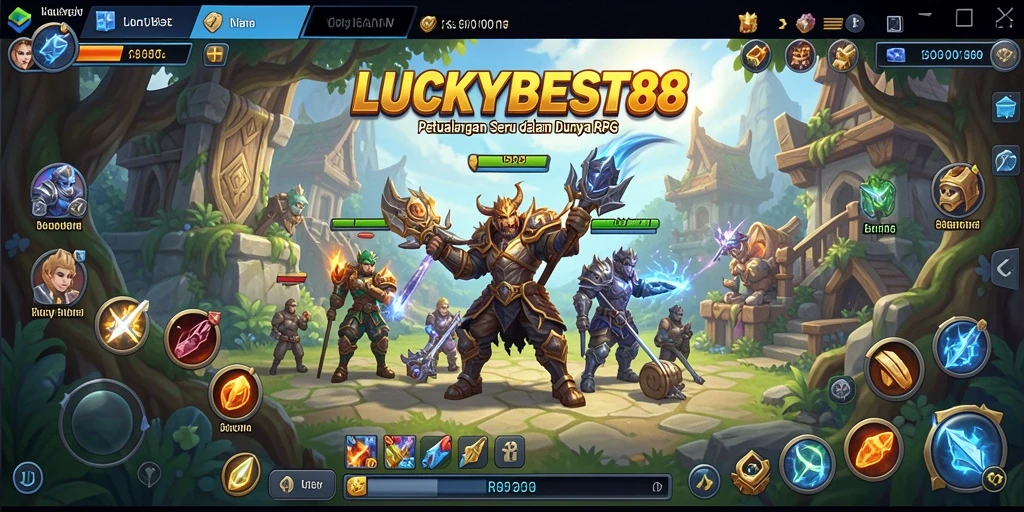 Tampilan gameplay RPG yang penuh warna dan eksotis dalam LUCKYBEST88.
