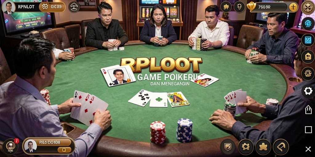 Screenshot RPLOOT menampilkan aksi seru dalam bermain Poker.