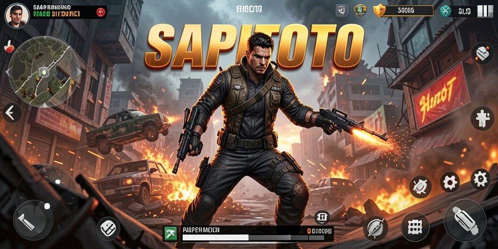 Tampilan gameplay aksi seru di SAPITOTO yang mengesankan.