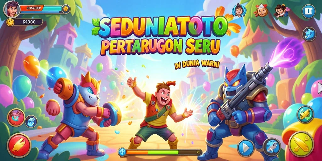 Screenshot gameplay SEDUNIATOTO yang menunjukkan pertarungan mendebarkan.