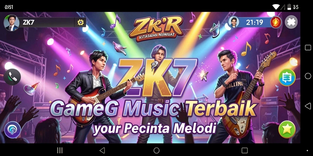 Tampilan screenshot ZK7 menampilkan permainan musik yang seru dan interaktif.